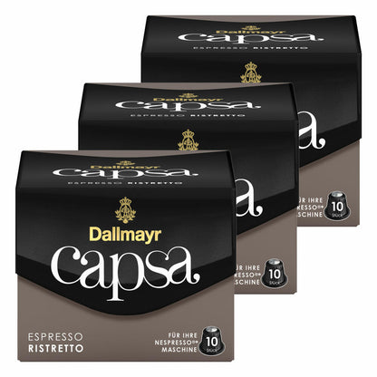 Dallmayr Capsa Espresso Ristretto, Nespresso Kompatibel Kapsel, Kaffeekapsel, Espressokapsel, Röstkaffee, Kaffee, 30 Kapseln