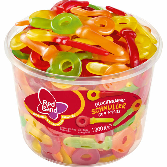 Red Band Fruchtgummi Schnuller, Weingummi, Dose, 100 Stück, 1.2 kg
