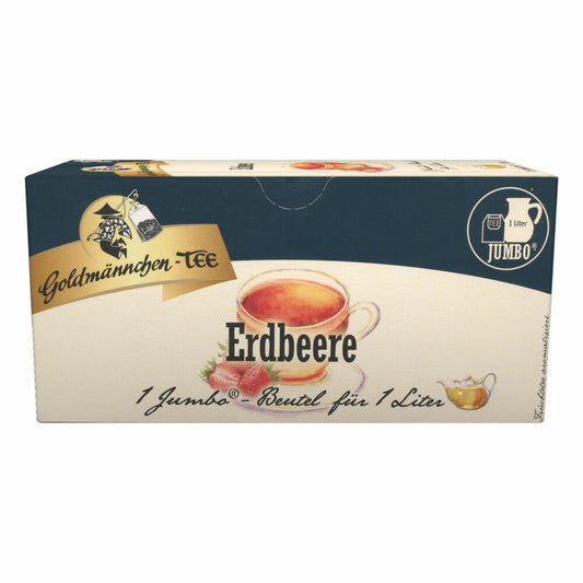 Goldmännchen Jumbo Tea Strawberry Cream, Strawberry Cream Tea, Strawberry Tea, 20 Tea Bags, Large Bags, 31030