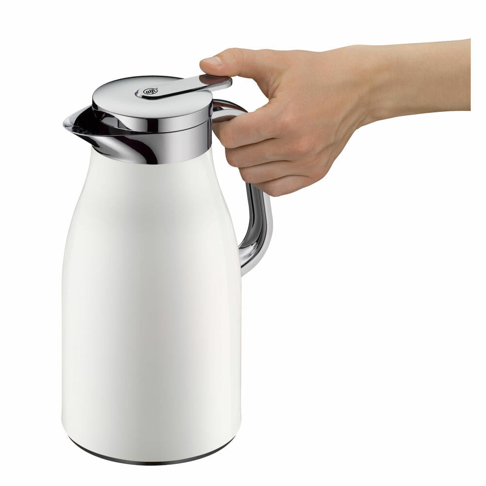 Alfi Isolierkanne Skyline, Thermokanne, Edelstahl, Coconut White Matt, 1 L, 1321211100