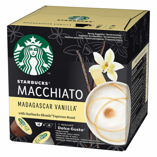 Nescafé Dolce Gusto Starbucks Vanilla Latte Macchiato, milk coffee, coffee capsule, roasted coffee, 6 servings