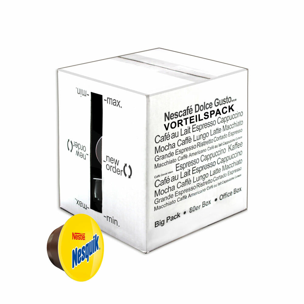 80 x Nescafé Dolce Gusto Nesquik, Cocoa, Chocolate, Bulk Pack, Value Pack, 80 Capsules
