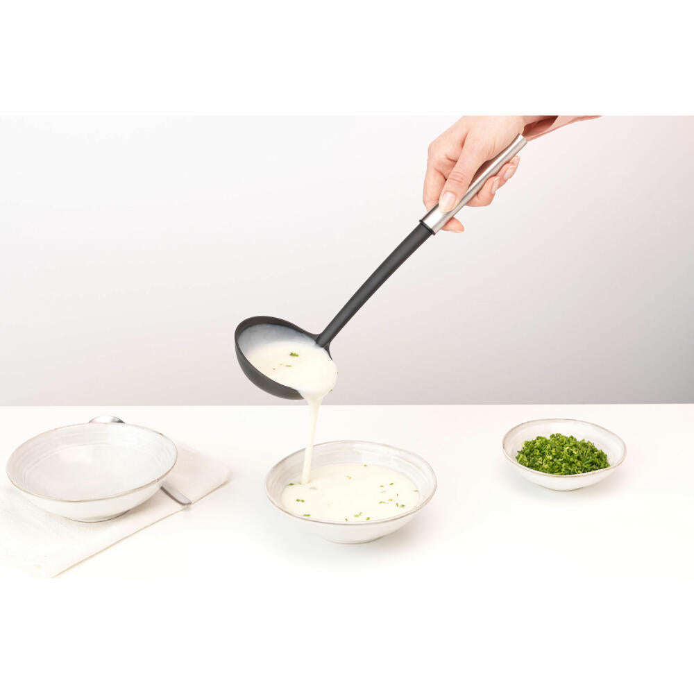 Brabantia ladle Profile, coated, cooking utensil, kitchen helper, steel, Matt Steel, 33.5 cm, 250620