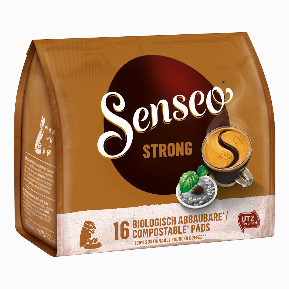 Senseo Kaffeepads Kräftig / Strong, Intensiver und Vollmundiger Geschmack, Kaffee, neues Design, 4er Pack, 4 x 16 Pads