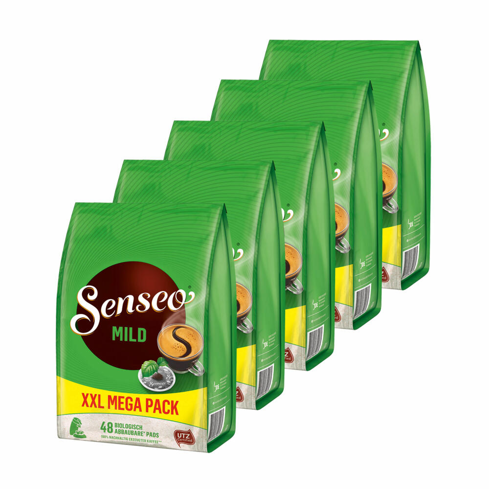 Senseo coffee pads Mild Roast, pack of 5, fine and velvety taste, coffee pads for coffee pad machines, 240 pads