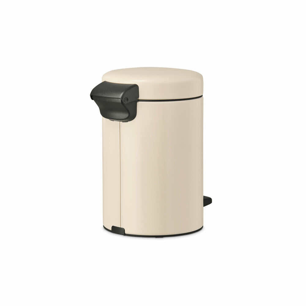 Brabantia NewIcon pedal bin, waste bin, trash can, steel, soft beige, 3 L, 149887
