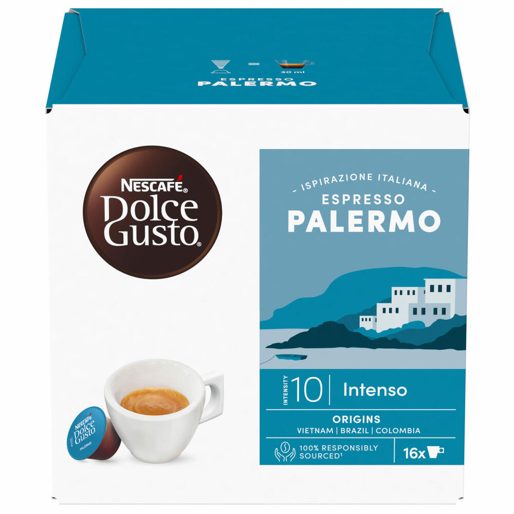 Nescafé Dolce Gusto Espresso Palermo, Röstkaffee, Kaffeekapseln, 16 Kapseln