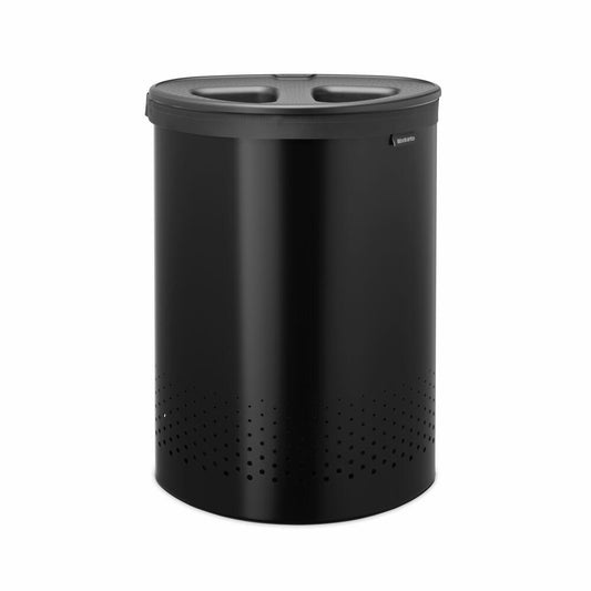 Brabantia Laundry Box Selector, Laundry Basket, Laundry Bin, Steel, Plastic, Matt Black, 55 L, 242366