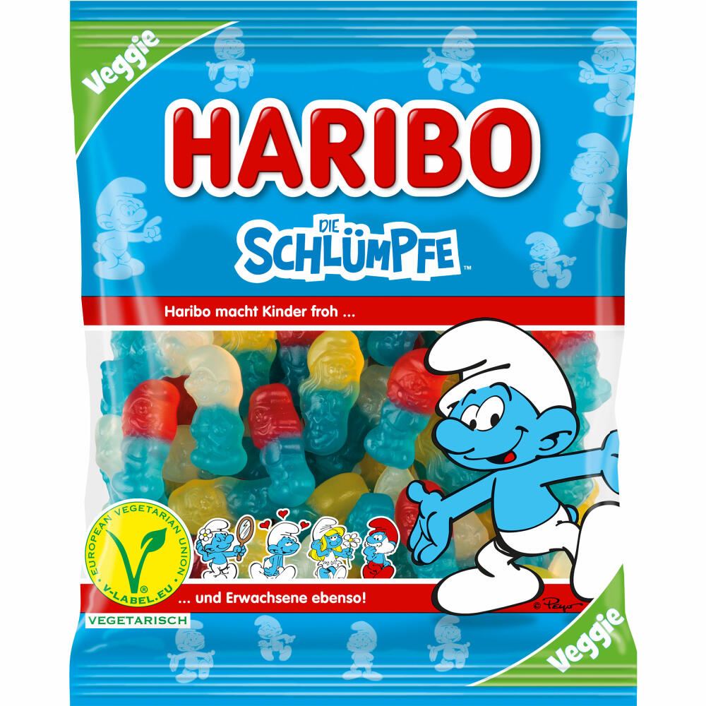 Haribo Smurfs, fruit gum, wine gum, in bag, 175 g