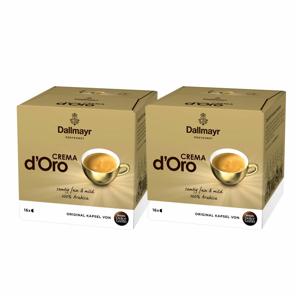 Nescafé Dolce Gusto Dallmayr Crema d´Oro, Kaffee, Kaffeekapsel, 2er Pack, 2 x 16 Kapseln
