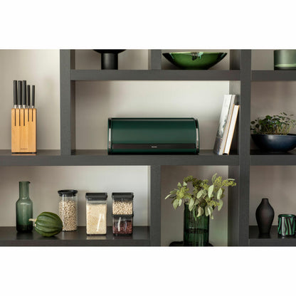 Brabantia Roll Bread Bin Profile, Bread Bin, Roll Box, Steel, Pine Green, 304767
