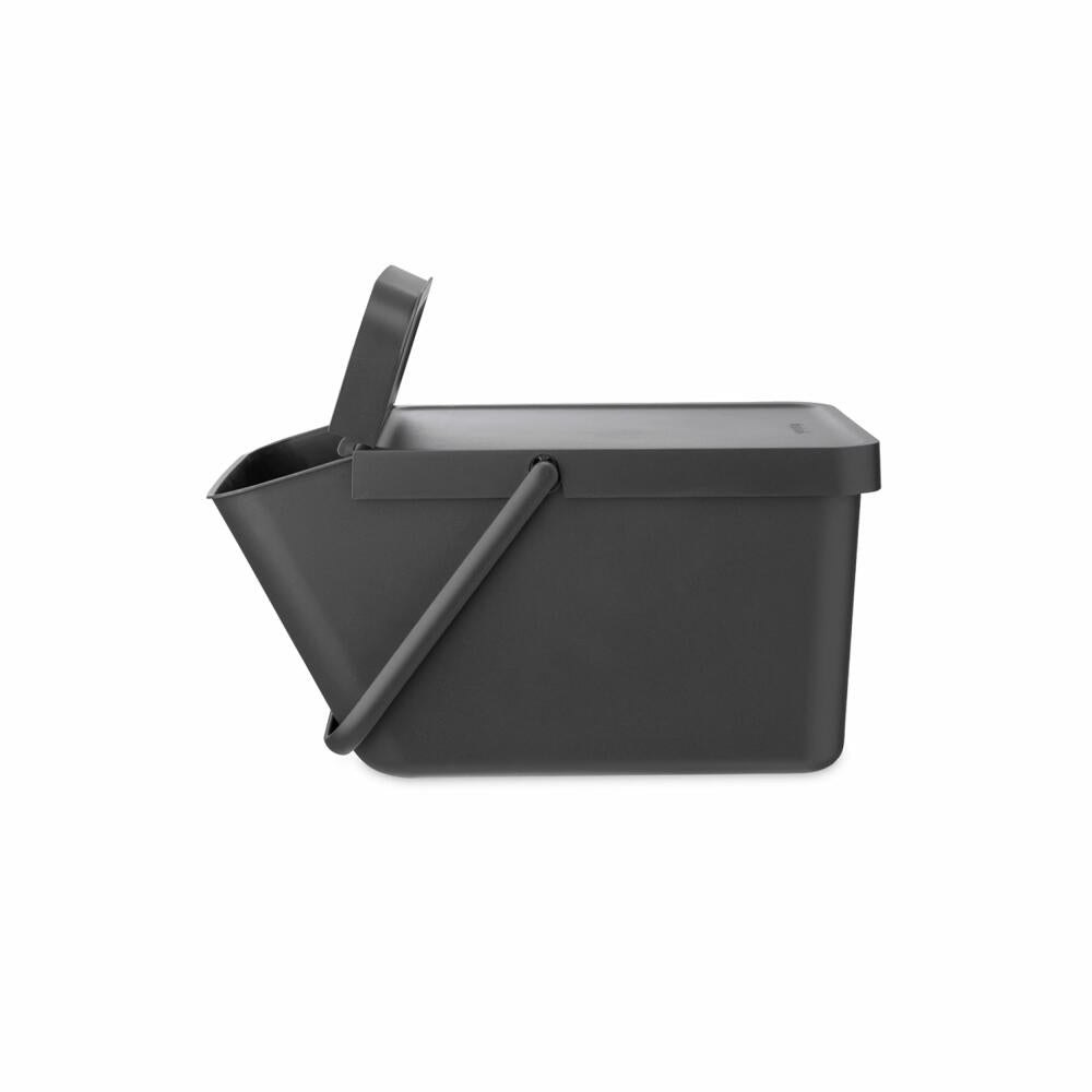 Brabantia Abfallbehälter Sort & Go, Abfalleimer, Mülleimer, Kunststoff, Grey, 20 L, 277726