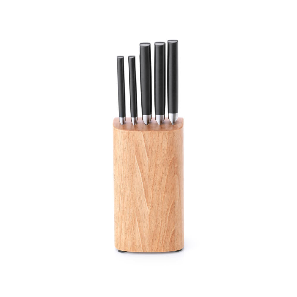 Brabantia Profile Messerblock mit 5 Messern, Holz, Matt Steel, 260483