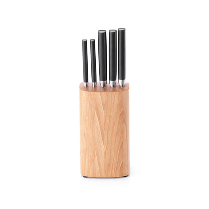 Brabantia Profile Messerblock mit 5 Messern, Holz, Matt Steel, 260483