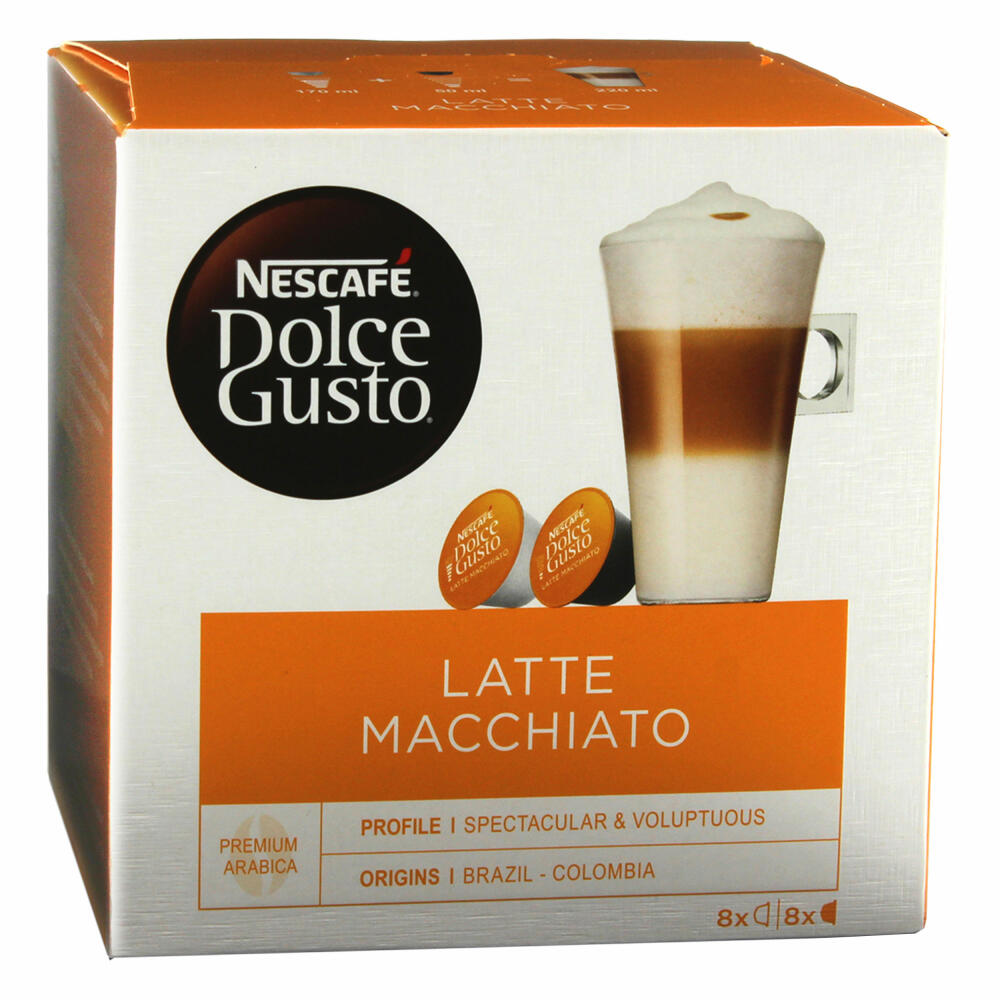 Nescafé Dolce Gusto Latte Macchiato Kaffee Kaffeekapsel 6er Pack 6 x 16 Kapseln (48 Portionen)