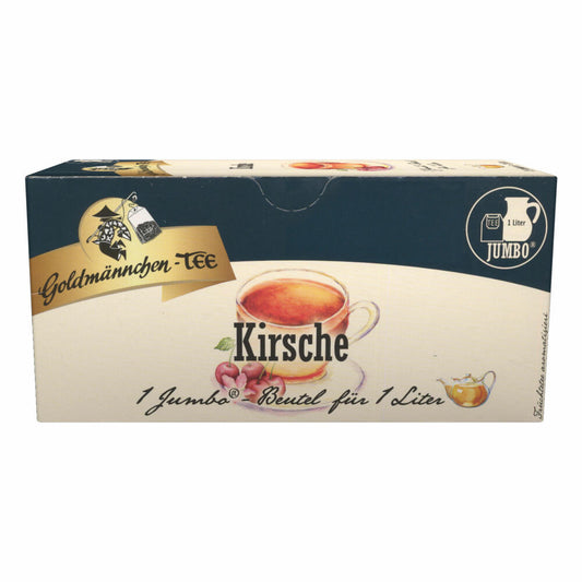 Goldmännchen Jumbo Tea Cherry, Cherry Tea, Fruit Tea, 20 Tea Bags, Large Bags, 3131