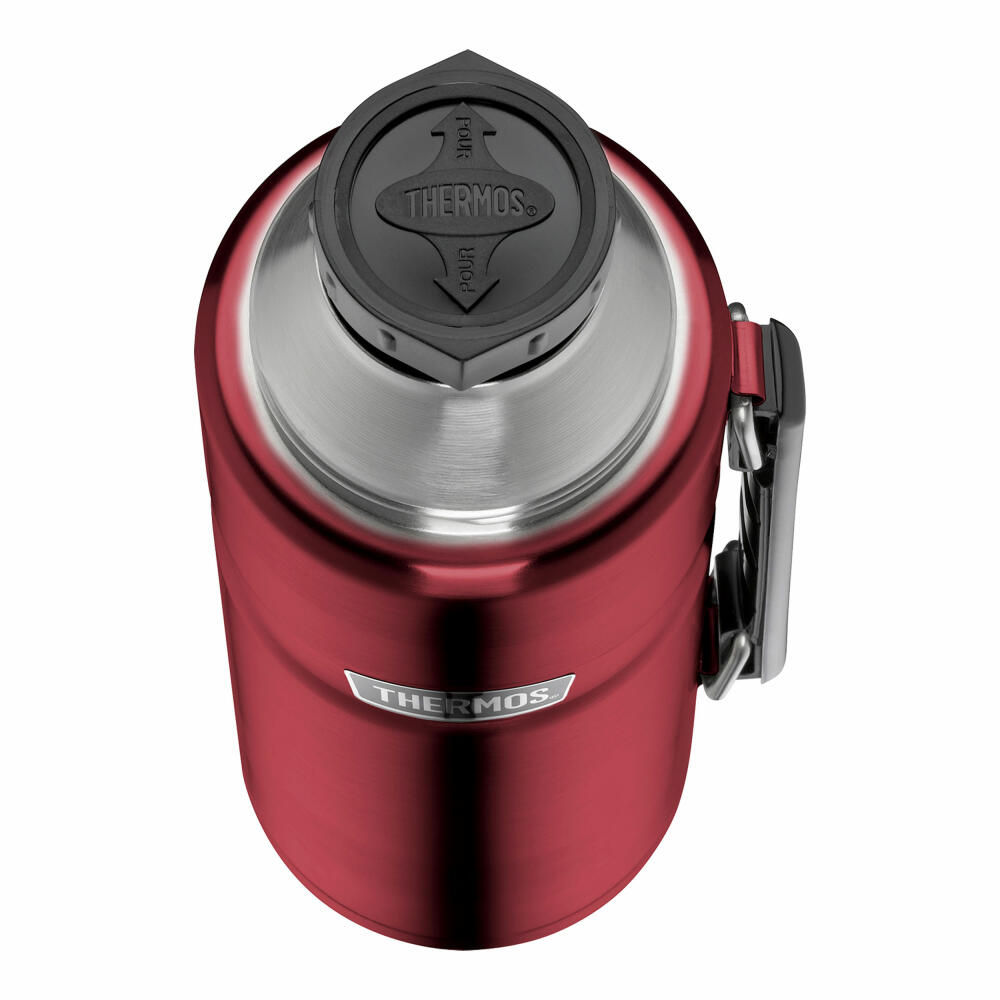 Thermos Isolierflasche Stainless King, Isoflasche, Thermoflasche, Flasche, Edelstahl, Cranberry, 1.2 L, 4003.248.120