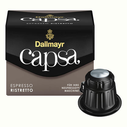 Dallmayr Capsa Espresso Ristretto, Nespresso Kompatibel Kapsel, Kaffeekapsel, Espressokapsel, Röstkaffee, Kaffee, 30 Kapseln