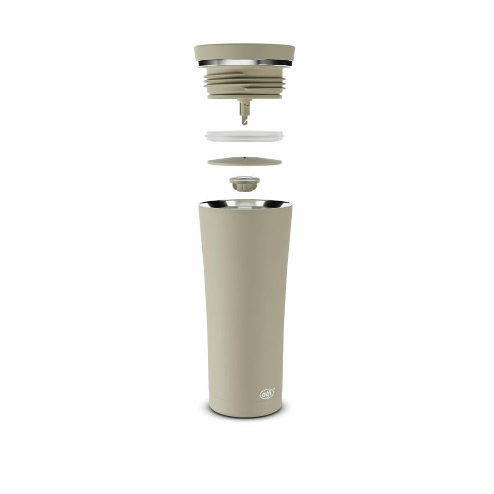 alfi insulated drinking cup BALANCE TEA MUG, insulated cup, thermo cup, thermo cup, stainless steel, silver lining mat, 500 ml, 5510294050