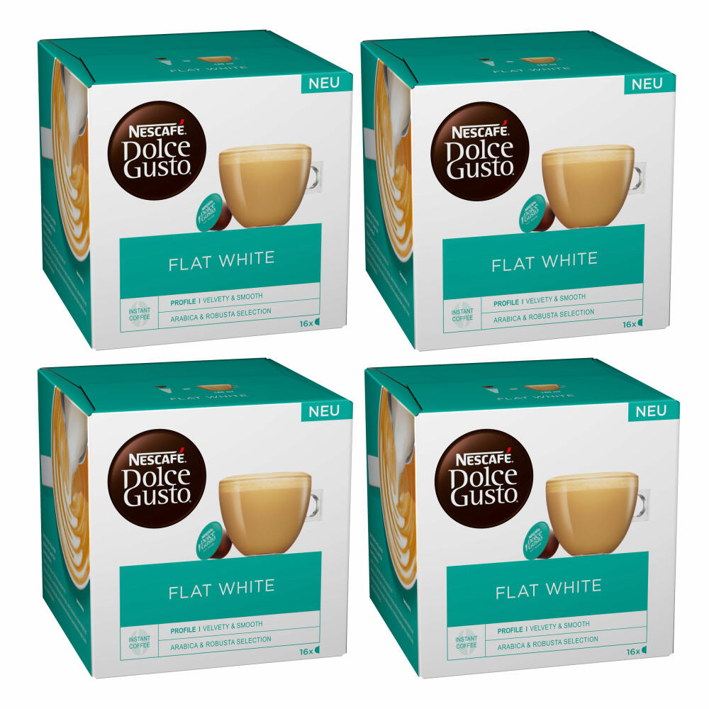 Nescafé Dolce Gusto Flat White, Latte, Milk Coffee, Coffee Capsule, 64 Capsules