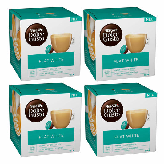 Nescafé Dolce Gusto Flat White, Milchkaffee, Milch Kaffee, Kaffeekapsel, 64 Kapseln