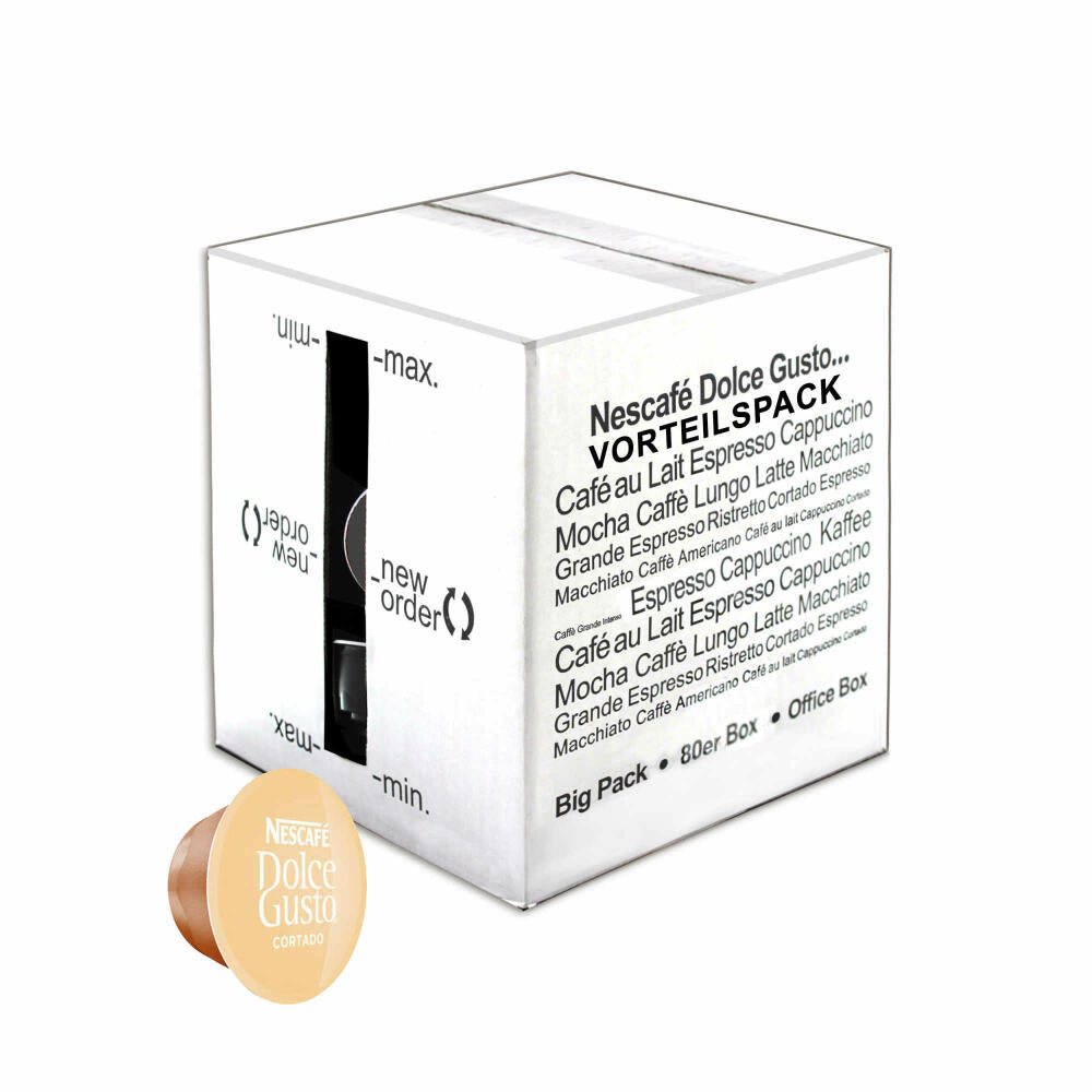 80 x Nescafé Dolce Gusto Cortado Espresso Macchiato, coffee, coffee capsule, bulk pack, value pack, 80 capsules