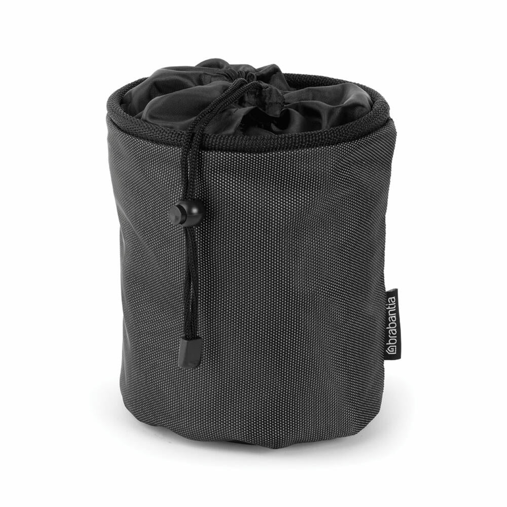 Brabantia Clothespin Bag Premium Black, Clothespin Bag with Carabiner, Fabric, Black, 105760