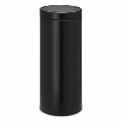 Brabantia Touch Bin, Mülleimer, Abfalleimer, Papierkorb in Matt Black, 30 Liter, 115301