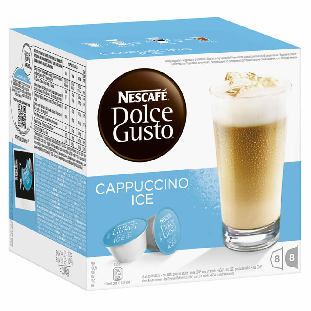 Nescafé DOLCE GUSTO Tassen Geschenkset, 3 Packungen mit Becher Cappuccino Ice, Kaffee, Eiskaffee, Kaffeekapsel, Kapseln
