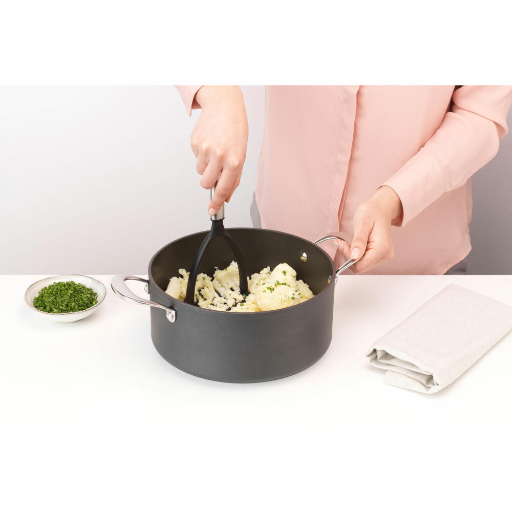 Brabantia Kartoffelstampfer Profile, beschichtet, Kochutensil, Küchenhelfer, Stampfer, Stahl, Matt Steel, 27.2 cm, 250507
