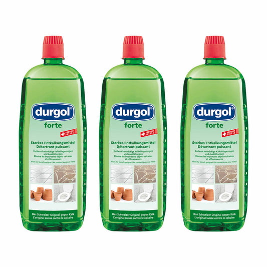 Durgol Forte Extra Starker Entkalker Set, Kaltentferner, Kalkreiniger, Kalklöser, 3x 1 L, 4-466