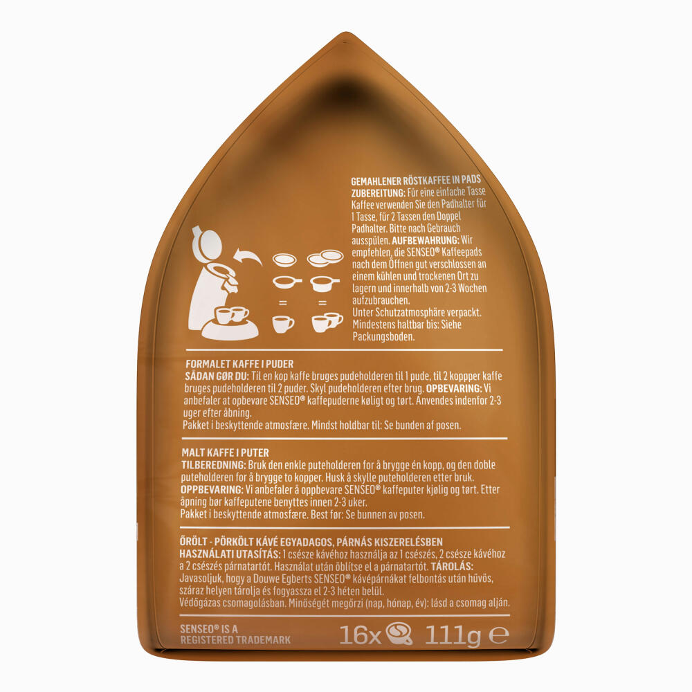 Senseo Kaffeepads Kräftig / Strong, Intensiver und Vollmundiger Geschmack, Kaffee, neues Design, 4er Pack, 4 x 16 Pads