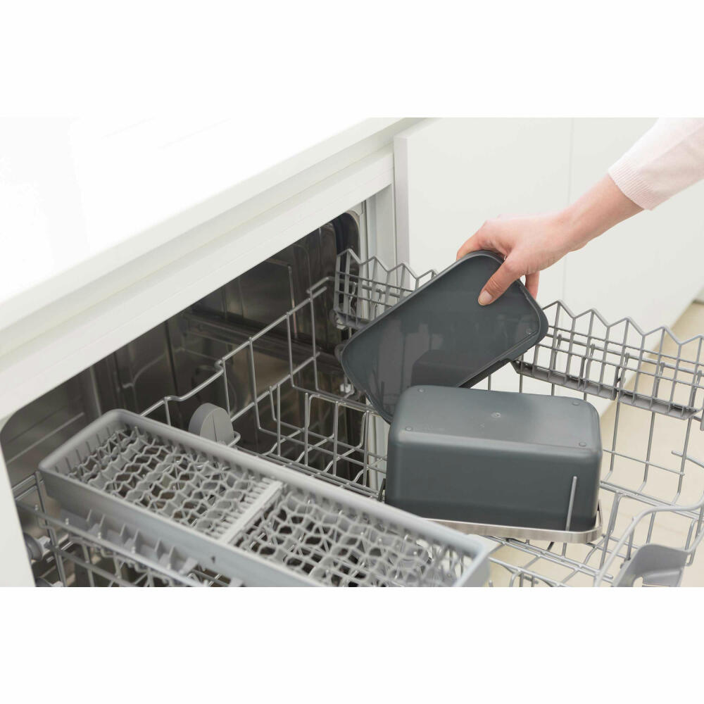 Brabantia Bio Eimer, Abfalleimer, Abfallbehälter, Komposteimer, Kunststoff, Dark Grey, 117541