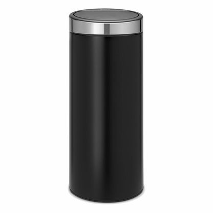 Brabantia Touch Bin, trash can, waste bin, wastepaper basket in matt black with fingerprint proof lid, 30 liters, 115448