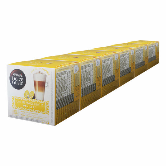 Nescafé Dolce Gusto Latte Macchiato Vanilla, Kaffee, Kaffeekapsel, 6er Pack, 6 x 16 Kapseln (48 Portionen)