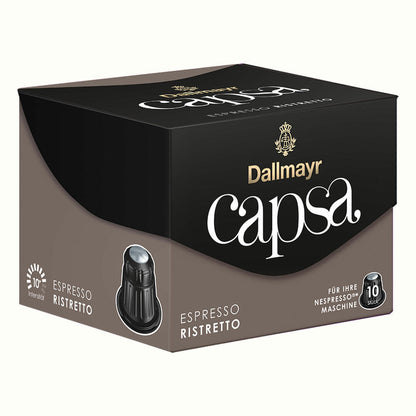 Dallmayr Capsa Espresso Ristretto, Nespresso Kompatibel Kapsel, Kaffeekapsel, Espressokapsel, Röstkaffee, Kaffee, 30 Kapseln