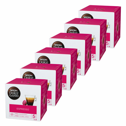 Nescafé Dolce Gusto Espresso, Coffee, Coffee Capsule, Pack of 6, 6 x 16 Capsules