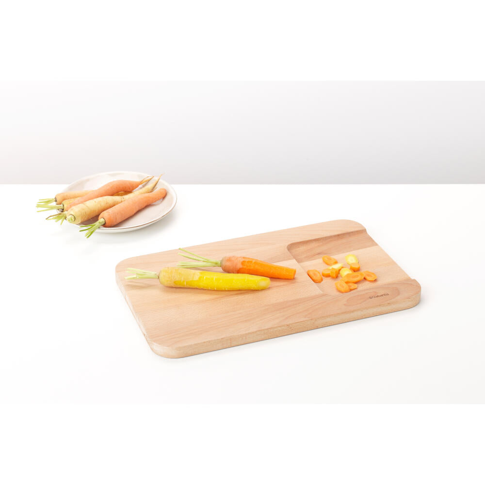 Brabantia Profile Schneidebrett für Gemüse, Schneideunterlage, Holz, Wood, 40 x 25 cm, 260742