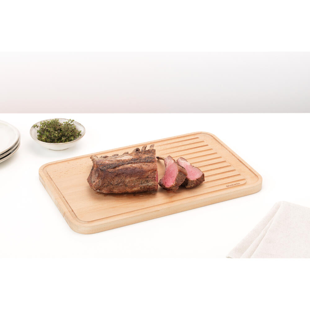 Brabantia Profile Schneidebrett für Fleisch, Schneideunterlage, Holz, Wood, 40 x 25 cm, 260704