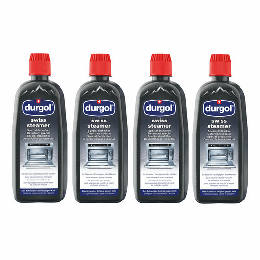 Durgol Swiss Steamer special descaler for high-quality steamers and steam cookers, liquid, set of 4, 4 x 500 ml