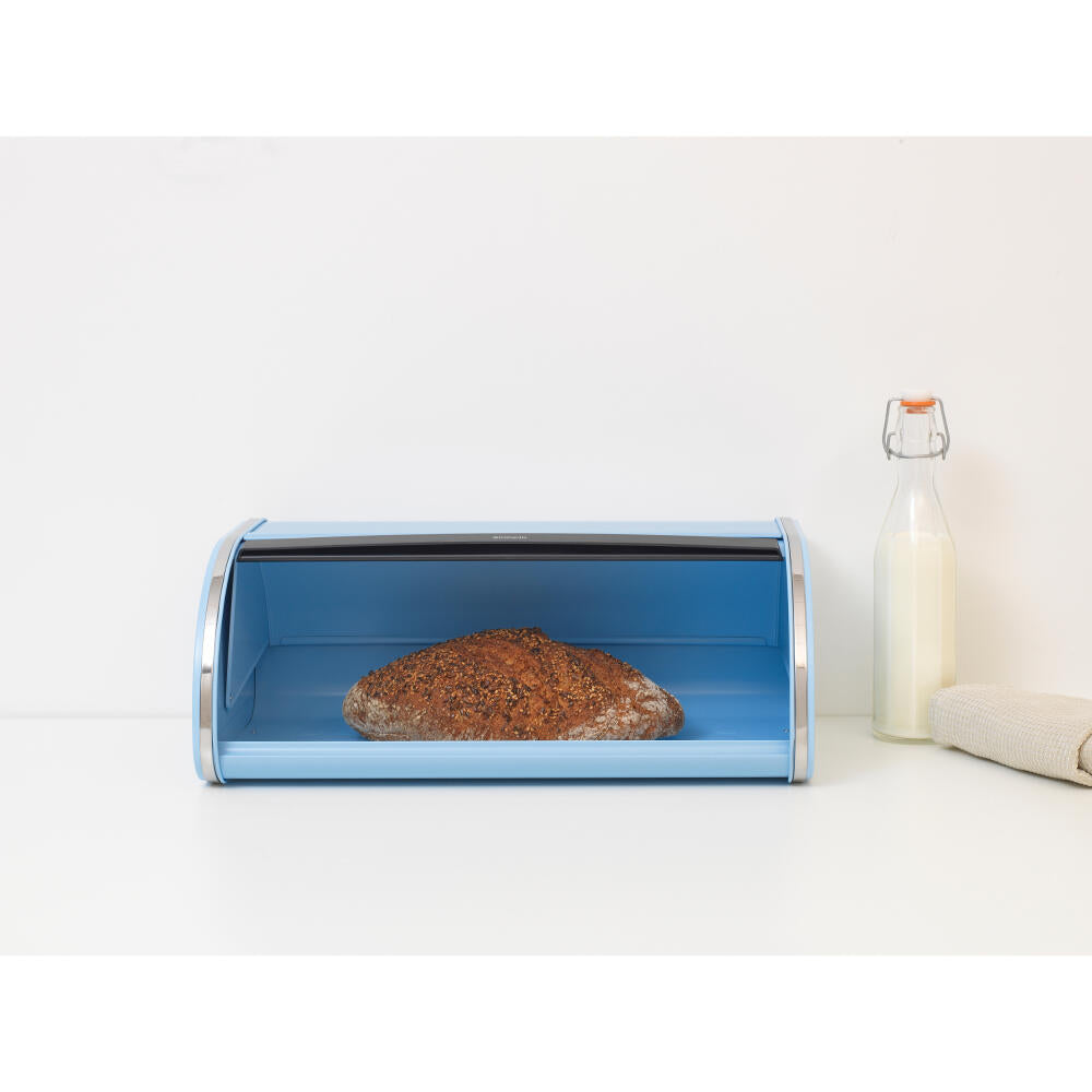 Brabantia Roll Top Bread Bin, bread box, steel, Dreamy Blue, 16 L, 203107