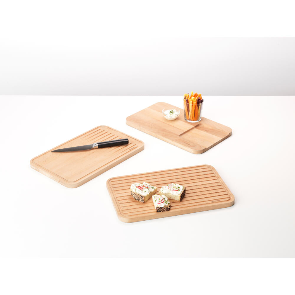 Brabantia Profile Schneidebrett für Gemüse, Schneideunterlage, Holz, Wood, 40 x 25 cm, 260742