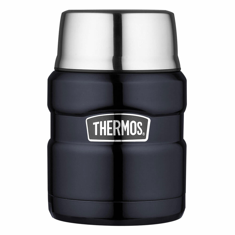 Thermos Speisegefäß Stainless King, Snackdose, Snackbehälter, Edelstahl mattiert, Blue, 470 ml, 4001256047
