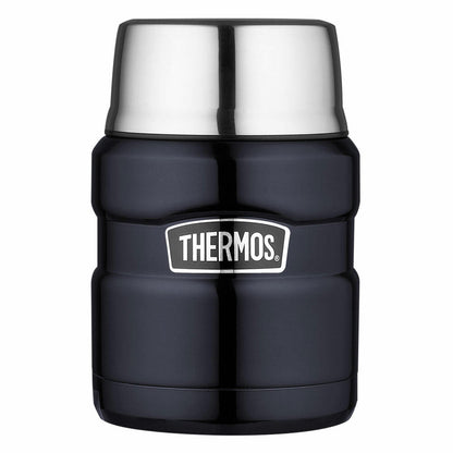 Thermos Speisegefäß Stainless King, Snackdose, Snackbehälter, Edelstahl mattiert, Blue, 470 ml, 4001256047