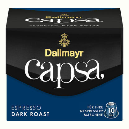 Dallmayr Capsa Espresso Dark Roast, Nespresso Kompatibel Kapsel, Kaffeekapsel, Espressokapsel, Röstkaffee, Kaffee, 30 Kapseln