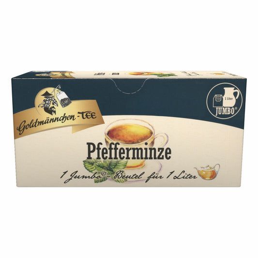 Goldmännchen Jumbo Tea Peppermint, Peppermint Tea, 20 Tea Bags, Large Bags, 3115