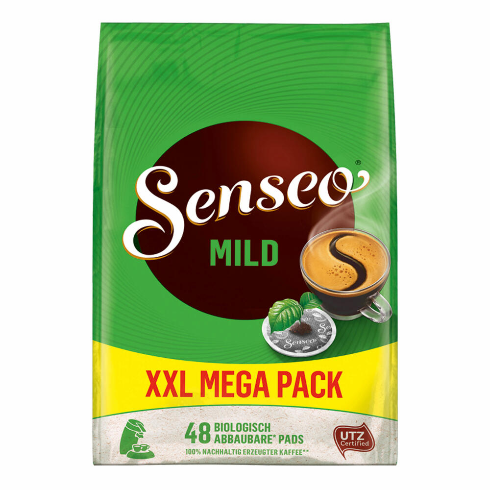 Senseo Kaffeepads Mild Roast, Feiner und Samtweicher Geschmack, Kaffee Pads für Kaffepadmaschinen, 144 Pads, mit Tasse