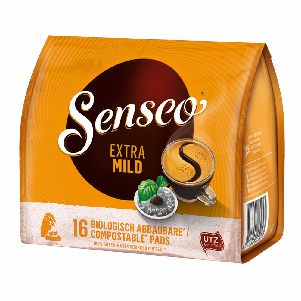 Senseo Coffee Pads Premium Set Extra Mild, Round &amp; Aromatic, Pack of 3, Coffee Pads, 16 Pads each, with Pad Container