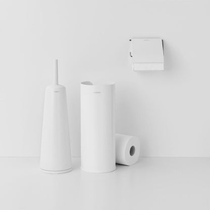 Brabantia Toilettenzubehör-Set ReNew 3-tlg., Bürste, Spender, Rollenhalter, Stahl, Kunststoff, White, 280627