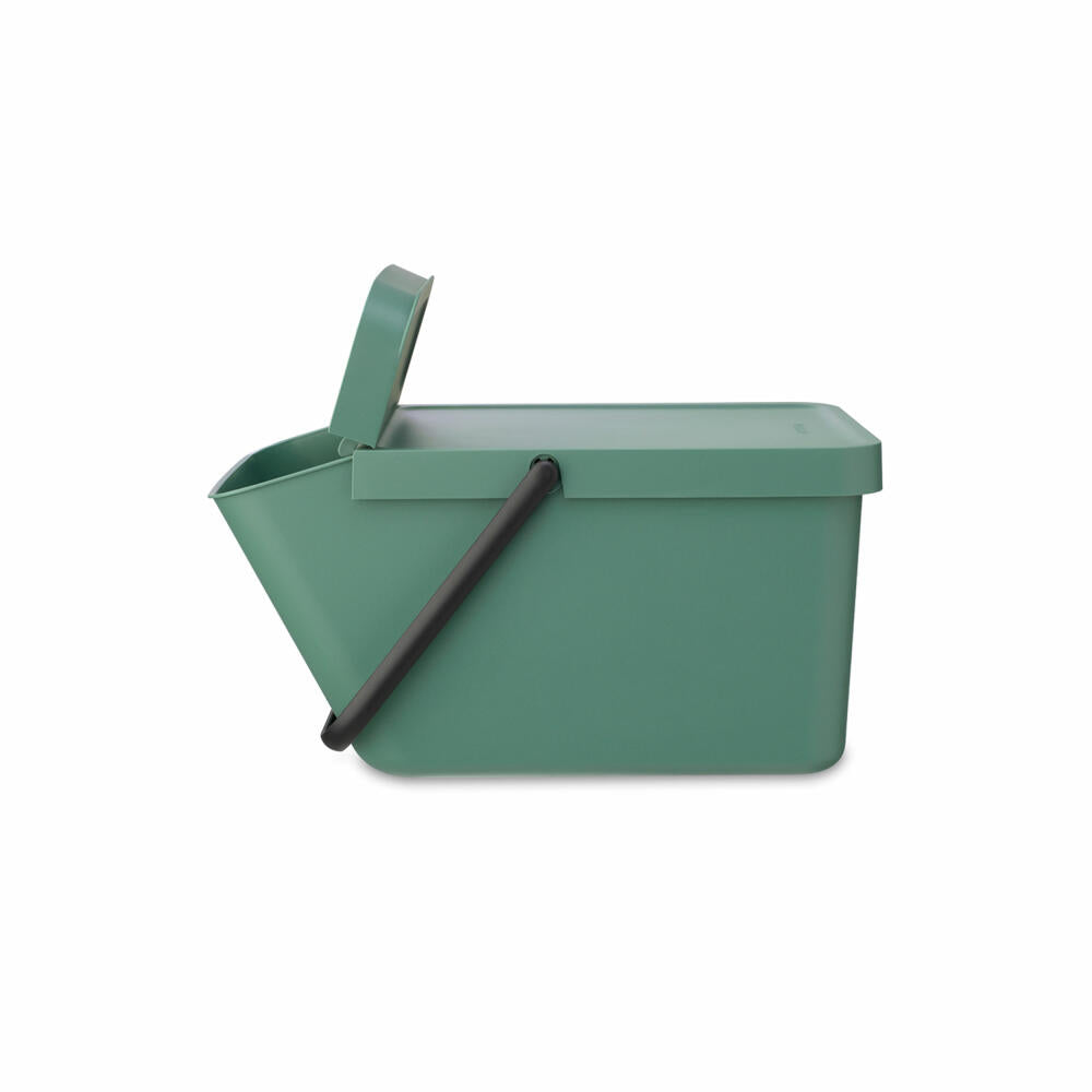 Brabantia Abfallbehälter Sort & Go, Abfalleimer, Mülleimer, Kunststoff, Fir Green, 20 L, 277740